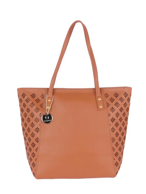 tan leatherette tote - 13093765 - Very Small Image - 1