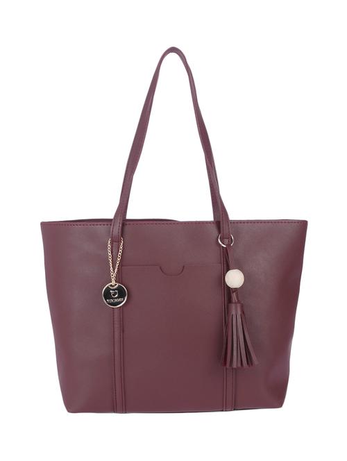 maroon leatherette handbag - 13093779 - Very Small Image - 1
