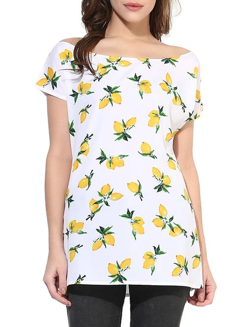 white crepe printed top - 13096817 - Very Small Image - 1