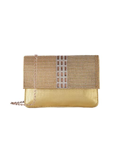 gold leatherette sling bag - 13099239 - Very Small Image - 1