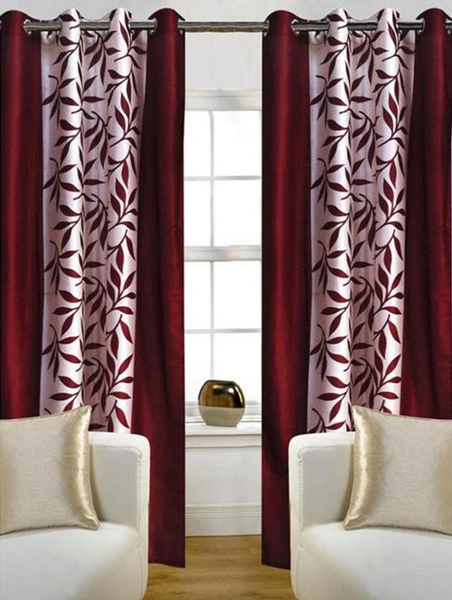 red polyester set of 2 curtain - 13100008 - Very Small Image - 1