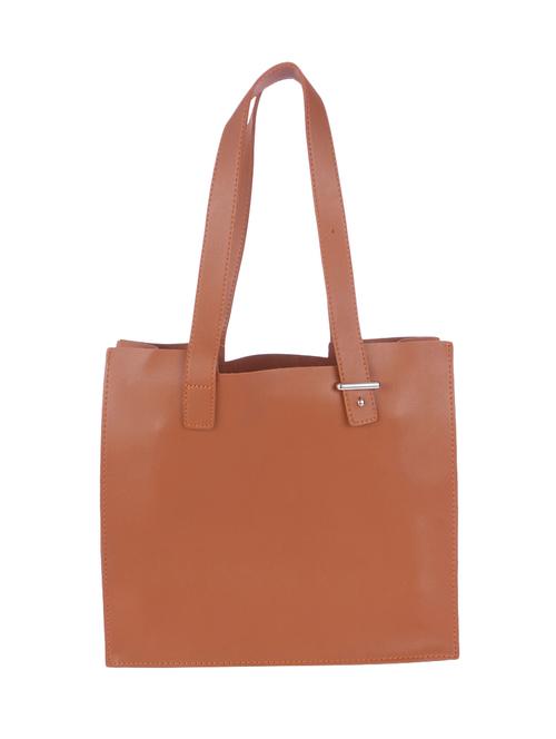 tan leatherette handbag - 13103434 - Very Small Image - 1