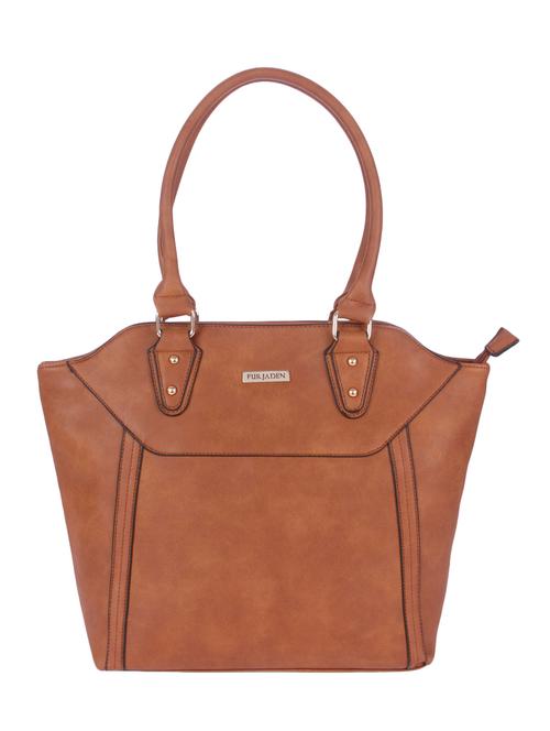 tan leatherette handbag - 13103437 - Very Small Image - 1