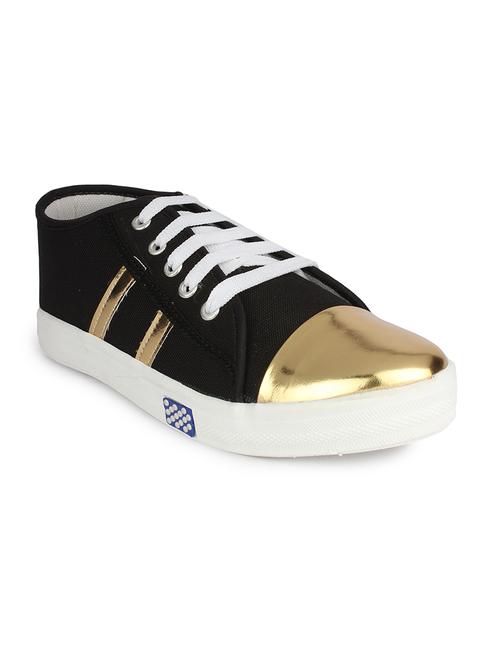 black canvas laceup sneakers - 13103457 - Very Small Image - 1