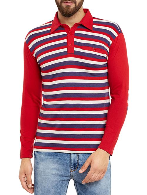 red cotton striped t-shirt - 13103561 - Very Small Image - 1