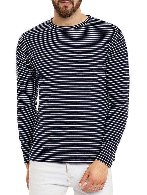 blue cotton striped t-shirt - 13103578 - Very Small Image - 1