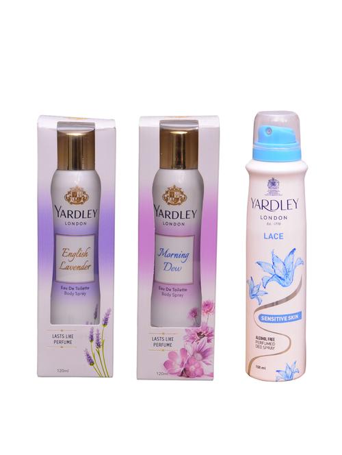 yardley london lace::morning dew::english lavender perfume body spray - for women (390 ml ) - 13106813 - Very Small Image - 1