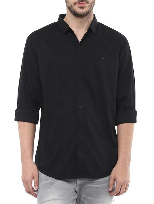 black cotton casual shirt - 13107705 - Very Small Image - 1