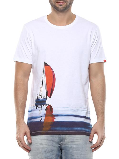 spykar mens mustard regular fit mid rise tshirts - 13107803 - Very Small Image - 1