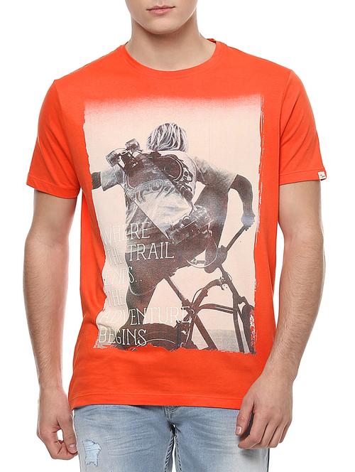 orange cotton t-shirt - 13107807 - Very Small Image - 1