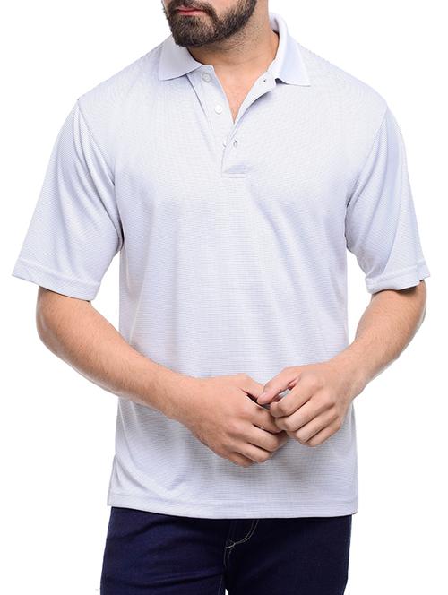 white polyester striped t-shirt - 13108306 - Very Small Image - 1