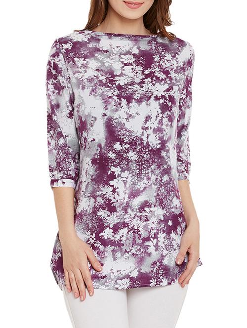 purple crepe regular top - 13108724 - Very Small Image - 1