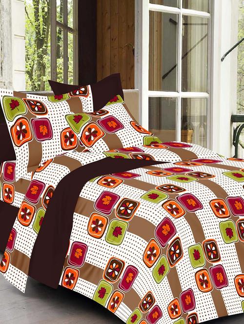 always plus gray check cotton bedsheet (1 double bedsheet with 2 pillow cover)with tc160 - 13110108 - Very Small Image - 1