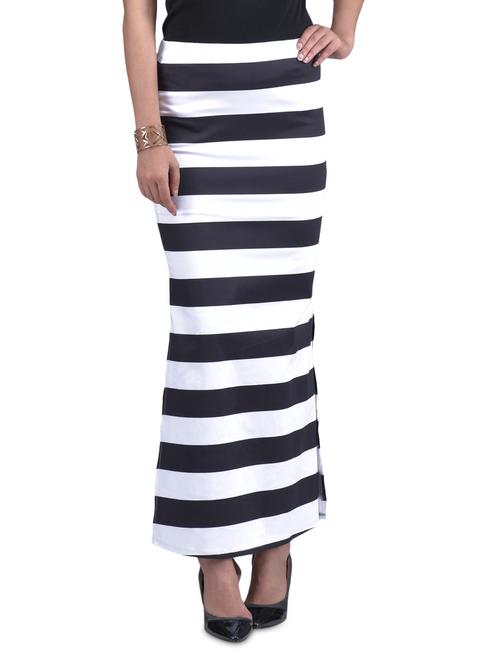 Monochrome striped cotton lycra skirt - 1311225 - Very Small Image - 1