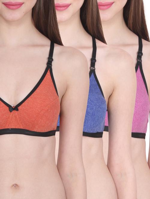 set of 3 bow patch bra - 13112533 - Very Small Image - 1