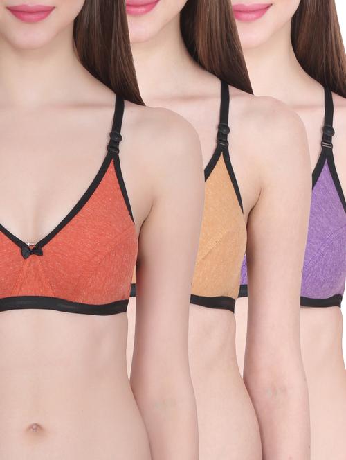 set of 3 bow patch bra - 13112541 - Very Small Image - 1