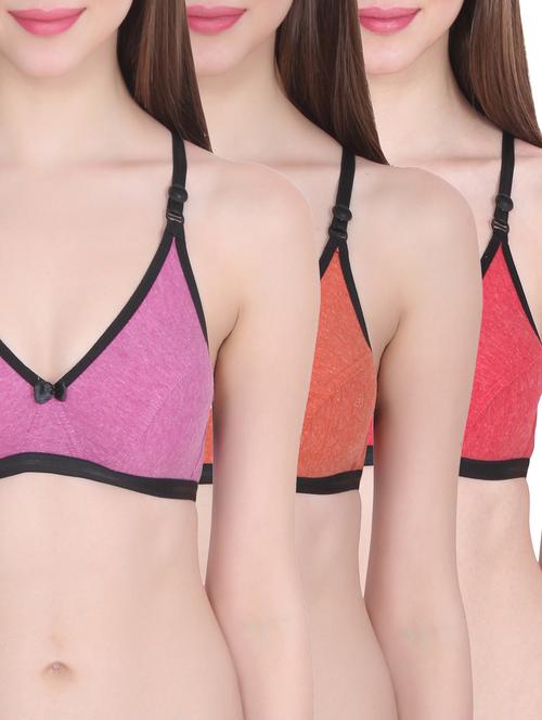 set of 3 bow patch bra - 13112542 - Very Small Image - 1