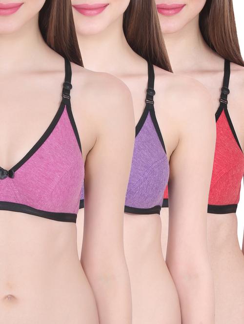 set of 3 bow patch bra - 13112545 - Very Small Image - 1