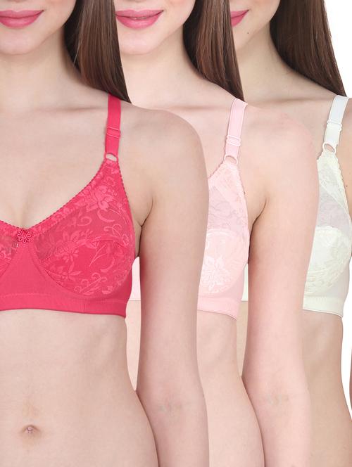 set of 3 floral patch bra - 13112584 - Very Small Image - 1