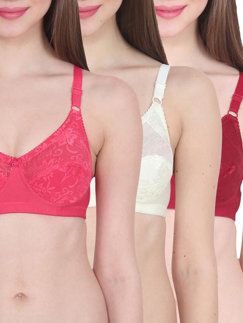 set of 3 floral patch bra - 13112585 - Very Small Image - 1