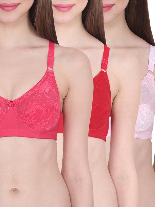 set of 3 bow patch bra - 13112593 - Very Small Image - 1