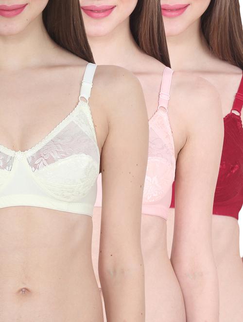 set of 3 multicolored cotton bras - 13112595 - Very Small Image - 1
