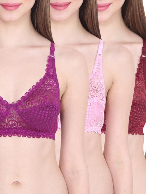 set of 3 laced bra - 13112621 - Very Small Image - 1