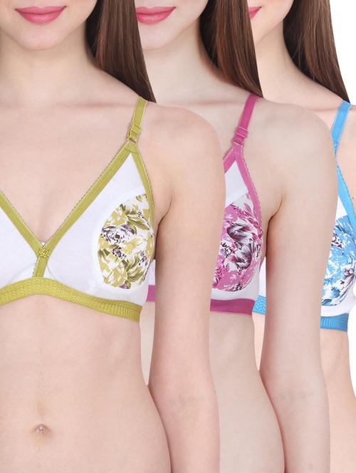 set of 3 floral patch bra - 13112629 - Very Small Image - 1