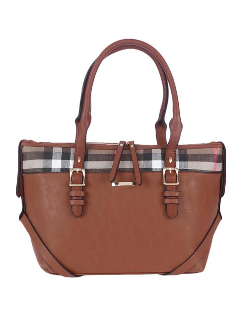 tan leatherette handbag - 13117132 - Very Small Image - 1