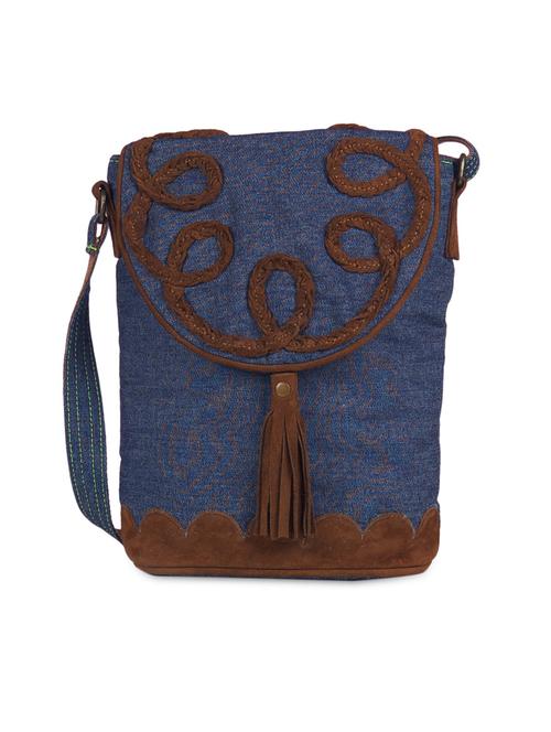 blue denim cross printed hand bag - 1311720 - Very Small Image - 1