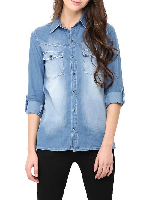 blue cotton regular shirt - 13117645 - Very Small Image - 1