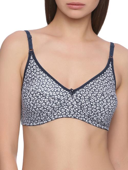 blue printed cotton bra - 13118971 - Very Small Image - 1