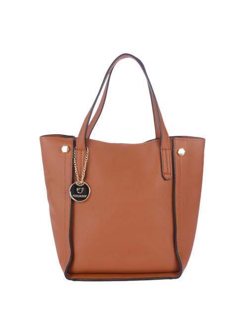 tan leatherette handbag - 13119014 - Very Small Image - 1