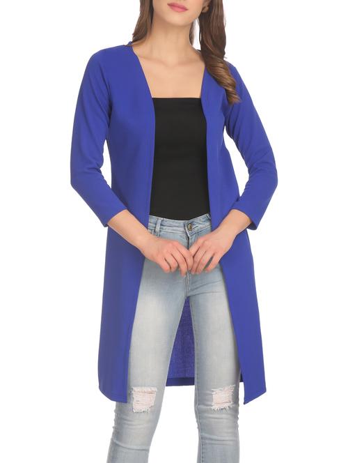 blue cotton shrug - 13119021 - Very Small Image - 1
