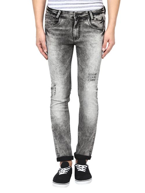 mufti mens grey low rise super slim fit jeans - 13119176 - Very Small Image - 1