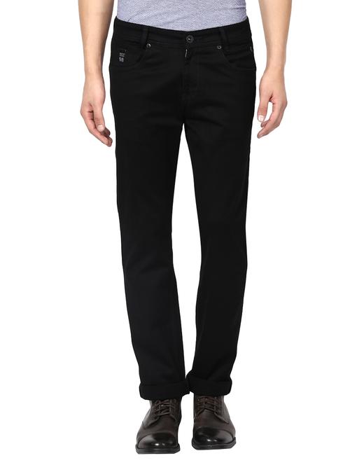 mufti mens black low rise straight fit jeans - 13119180 - Very Small Image - 1