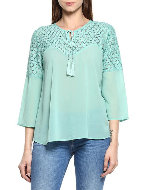 green georgette regular top - 13120023 - Very Small Image - 1