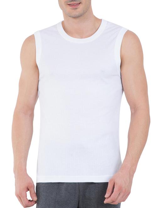 white cotton blend vest - 13120662 - Very Small Image - 1