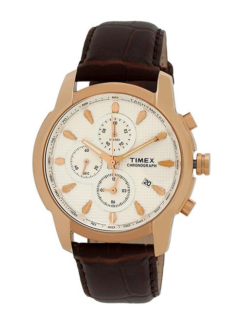 timex e-class chronograph gold dial men's watch -tw000y505 - 13121242 - Very Small Image - 1