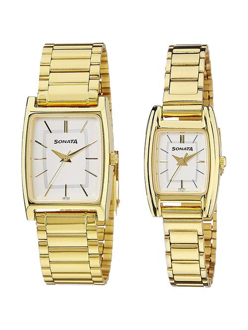 imex empera analog silver dial couple's watch - ti00pr17300 - 13121279 - Very Small Image - 1