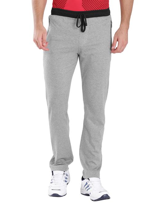 grey cotton full length track pant - 13121345 - Very Small Image - 1