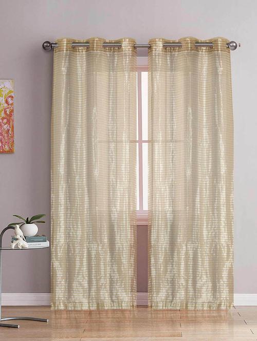 beige silk door curtain (set of 2 pc) - 13121696 - Very Small Image - 1