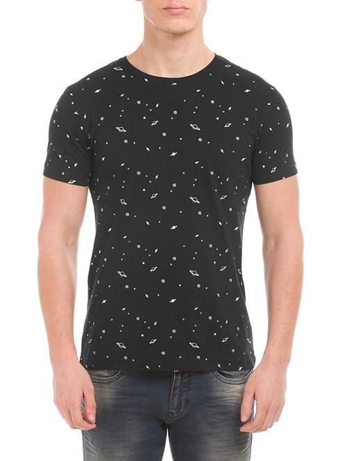 black polyester printed t-shirt - 13122046 - Very Small Image - 1