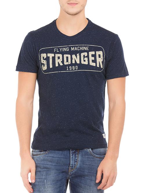 dark blue polyester printed t-shirt - 13122115 - Very Small Image - 1