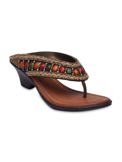 Brown Leatherette Open Toe Sandals - 1312288 - Very Small Image - 1