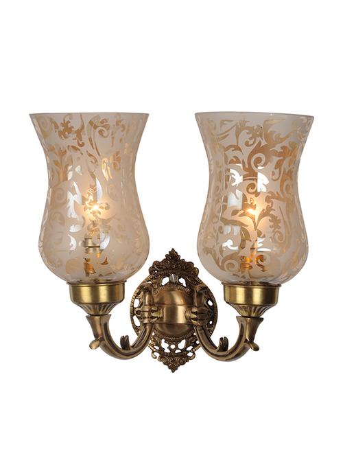 fos lighting brass mini double wall scone with luster etched glass - 13125073 - Very Small Image - 1