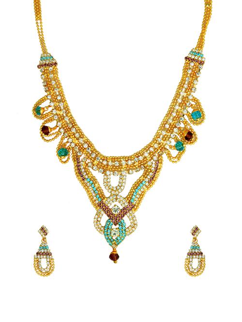 white metal necklaces and earring - 13125459 - Very Small Image - 1