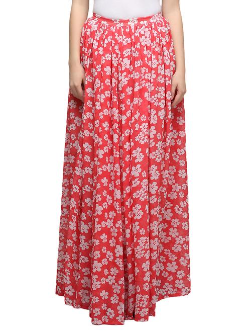 red georgette long skirts - 13127289 - Very Small Image - 1