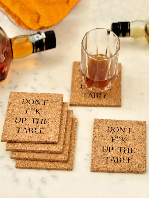 untold homes quirky cork coasters - set of 6 - 13131507 - Very Small Image - 1
