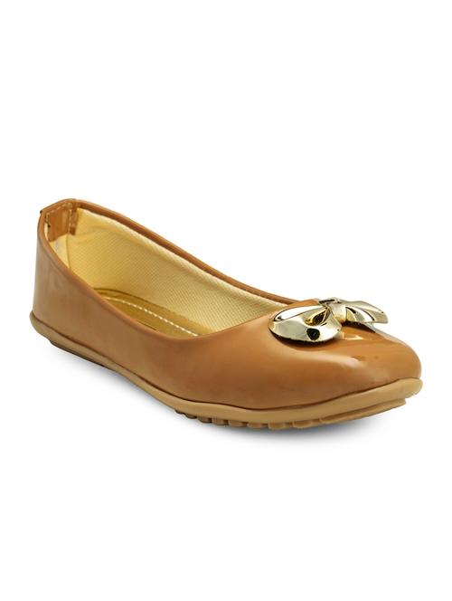 brown pu slip on ballerina - 13131523 - Very Small Image - 1